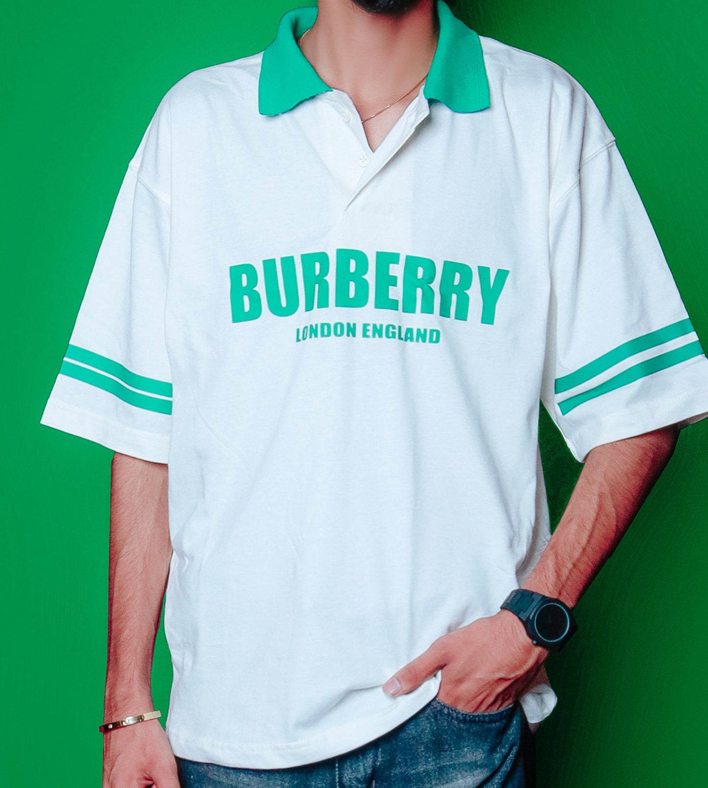 Burberry London Classic Polo Tee Drop shoulder