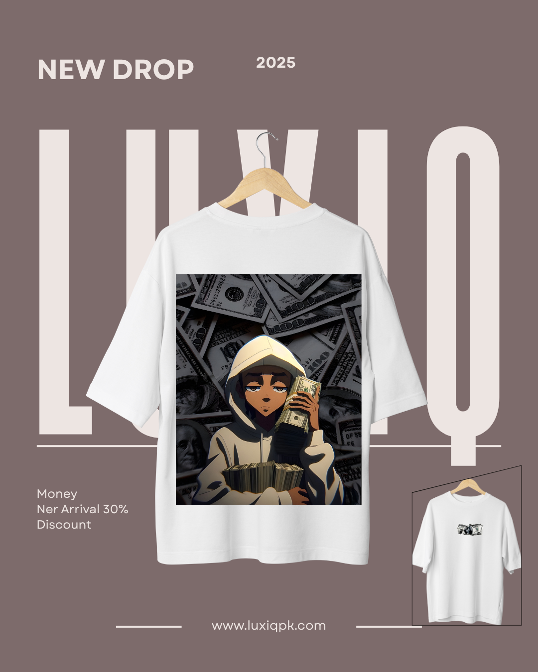 ""Cash Flow Drip" Anime Graphic Drop Shoulder Tee